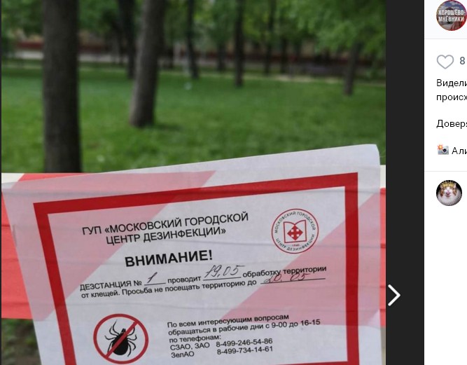 Сквер на бульваре Генерала Карбышева обработали от клещей